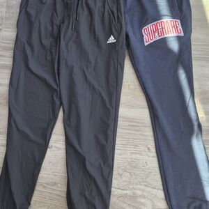 Adidas And Superare Mens Black and Navy Joggers